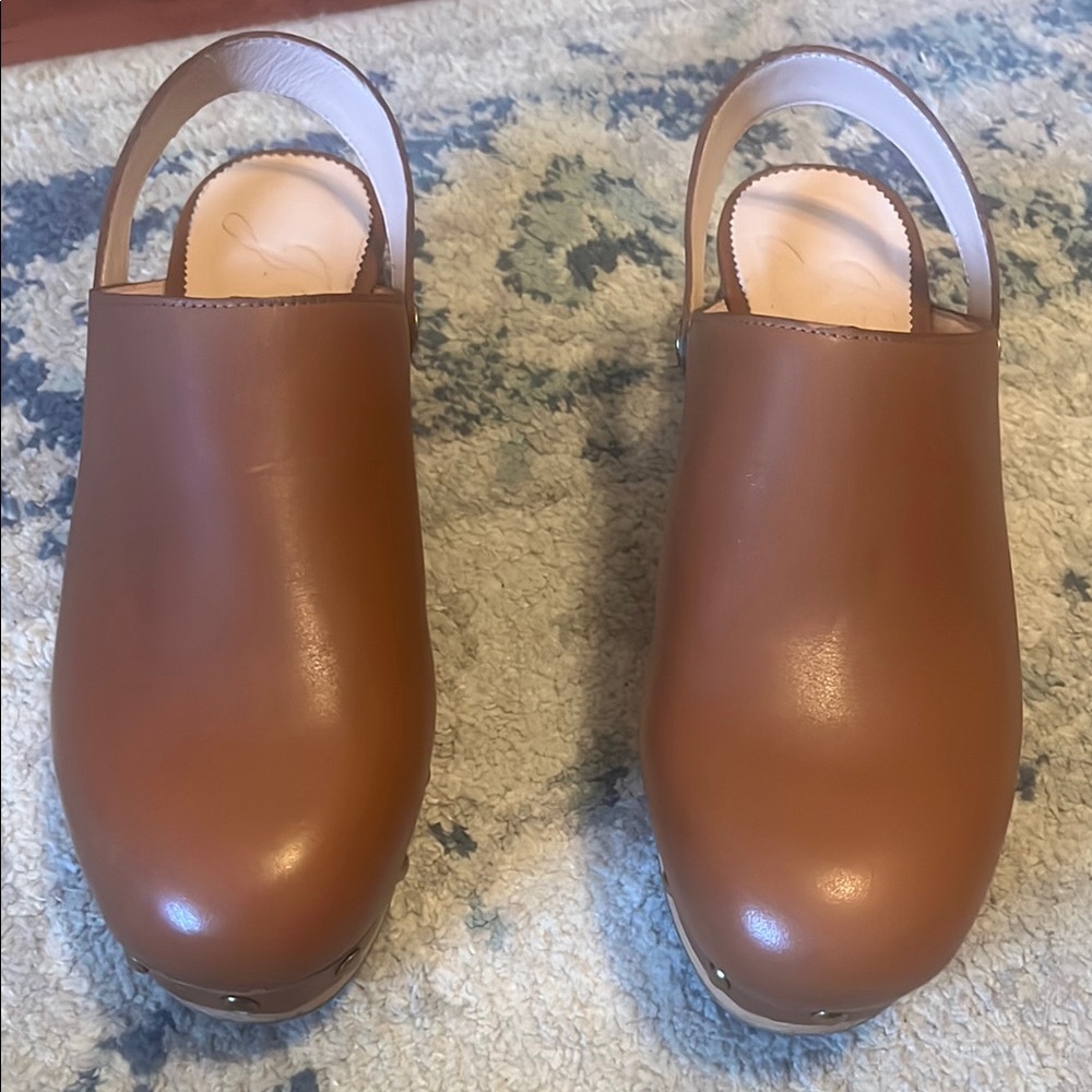 J. Crew convertible Brown Leather Clogs - Picture 4 of 7